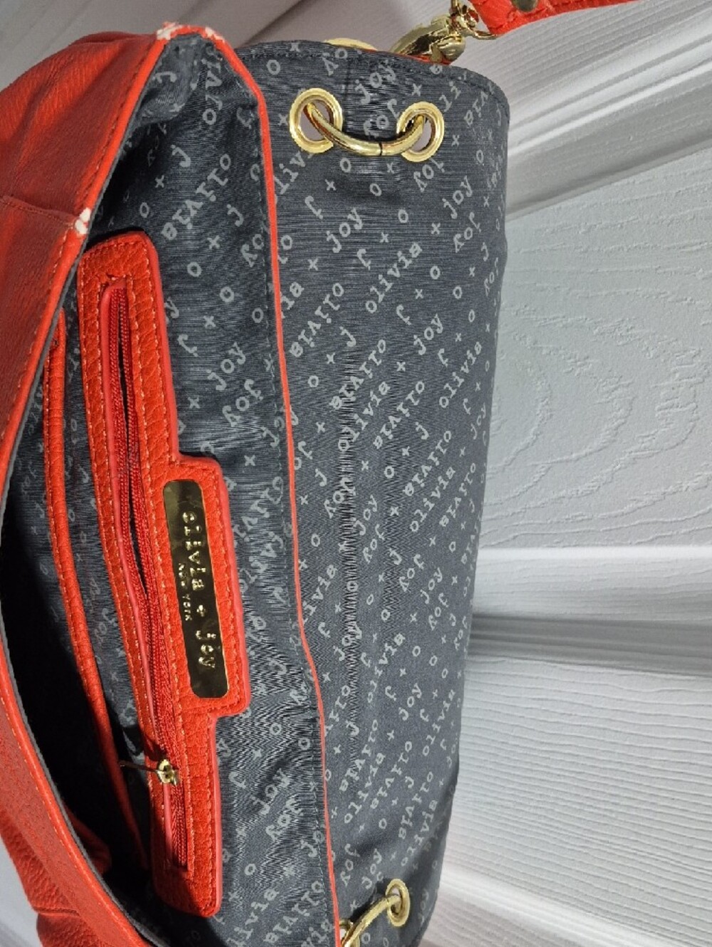 Olivia + Joy Bright Orange Chain-Handle Shoulder Bag - Picture 4 of 7